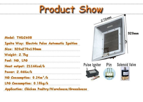 Ceramic Chicken Brooder House Heaters Infrared 20% Gas Saving THD2608